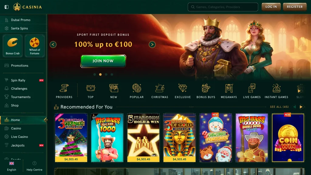 casinia casino main window