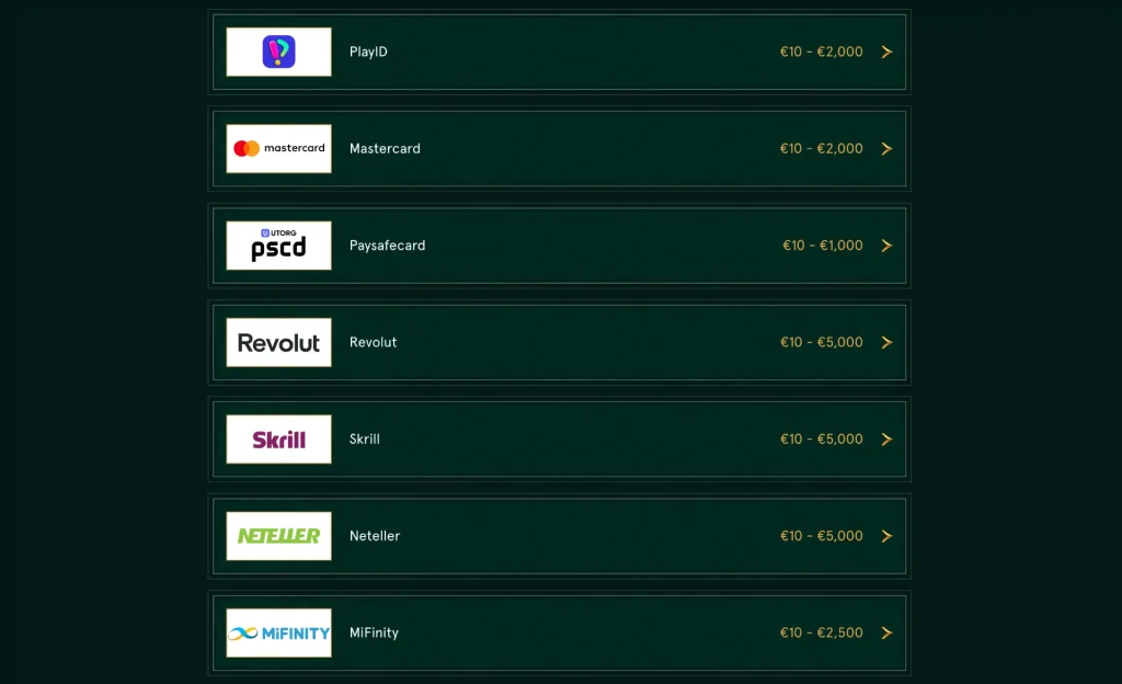 casinia casino payments method 3